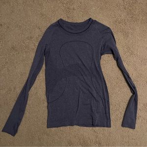 Swiftly Tech Long Sleeve Heathered Purple Size 8